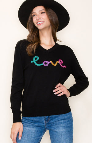 Love V neck Sweater