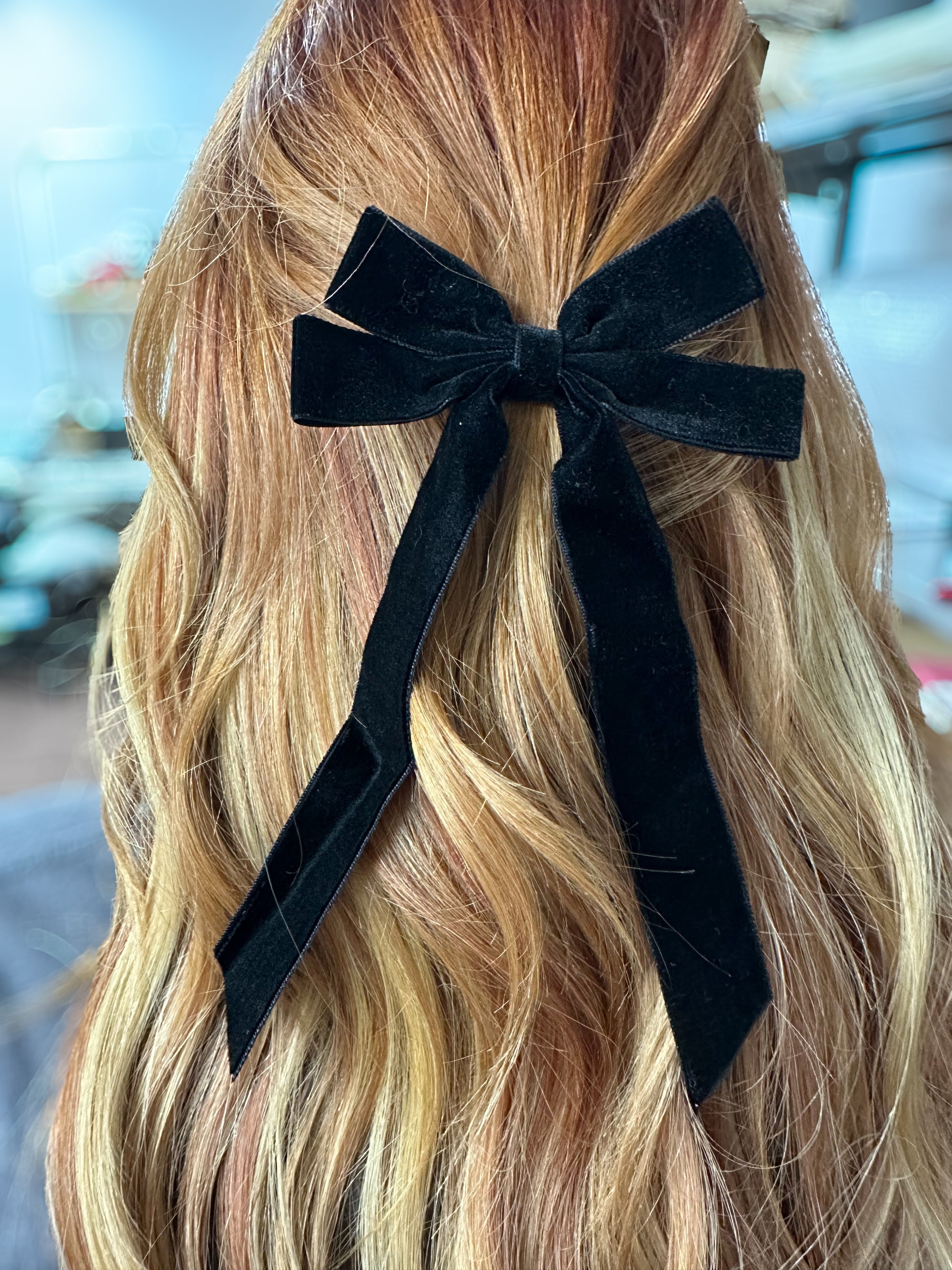 Black Velvet Hair Bow