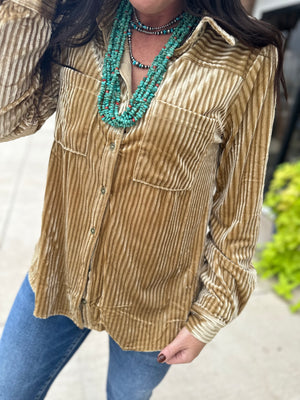 Golden Button Down