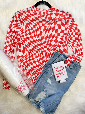 Game Day Mesh Top Red